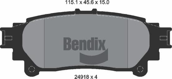 BENDIX Braking BPD2205 - Гальмівні колодки, дискові гальма autozip.com.ua
