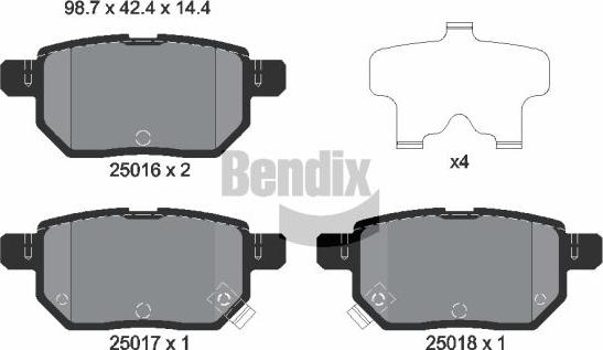 BENDIX Braking BPD2217 - Гальмівні колодки, дискові гальма autozip.com.ua