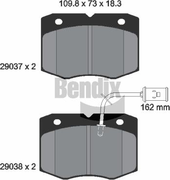 BENDIX Braking BPD2281 - Гальмівні колодки, дискові гальма autozip.com.ua