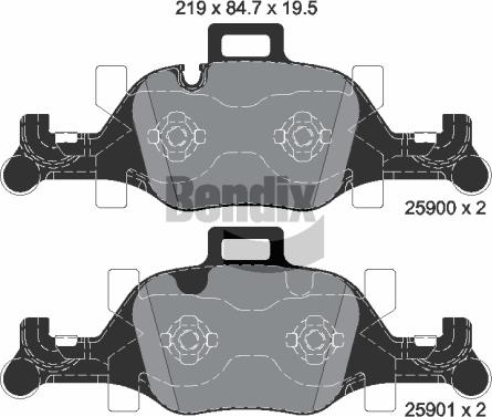 BENDIX Braking BPD2274 - Гальмівні колодки, дискові гальма autozip.com.ua