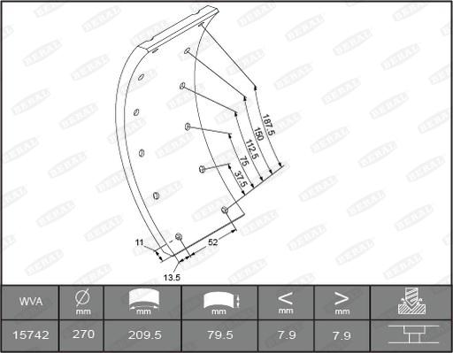 Beral KBL15030.0-1561 - Комплект гальмівних черевиків, барабанні гальма autozip.com.ua