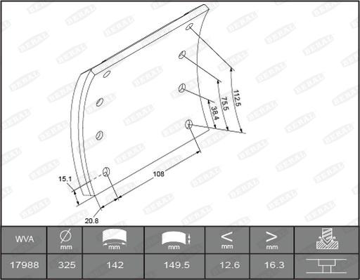 Beral KBL1798801649 - Комплект гальмівних черевиків, барабанні гальма autozip.com.ua