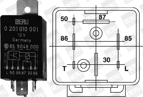 BorgWarner (BERU) GR001 - Реле, система розжарювання autozip.com.ua