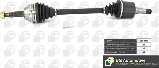 BGA DS2351LA - Приводний вал autozip.com.ua