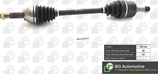 BGA DS2353L - Приводний вал autozip.com.ua