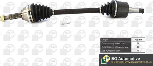BGA DS2326L - Приводний вал autozip.com.ua