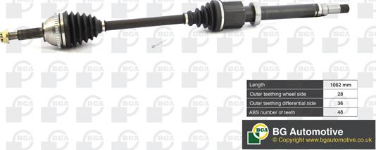 BGA DS2326R - Приводний вал autozip.com.ua