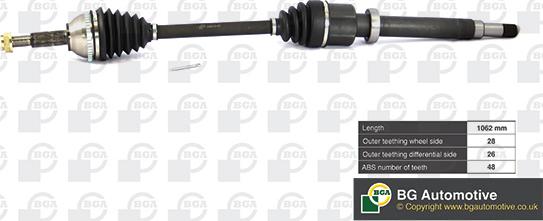 BGA DS2320RA - Приводний вал autozip.com.ua