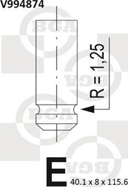 BGA V994874 - Впускний клапан autozip.com.ua