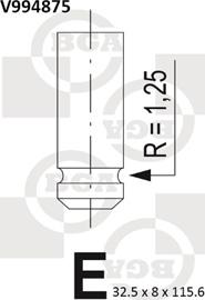 BGA V994875 - Випускний клапан autozip.com.ua