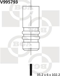 BGA V995793 - Впускний клапан autozip.com.ua