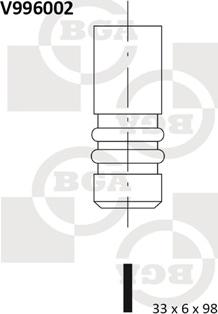 BGA V996002 - Впускний клапан autozip.com.ua