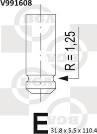BGA V991608 - Випускний клапан autozip.com.ua