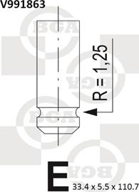 BGA V991863 - Впускний клапан autozip.com.ua
