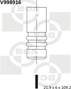 BGA V998916 - Впускний клапан autozip.com.ua