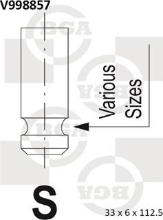 BGA V998857 - Впускний клапан autozip.com.ua