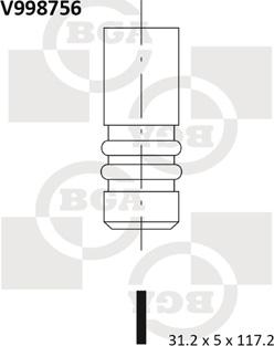 BGA V998756 - Впускний клапан autozip.com.ua