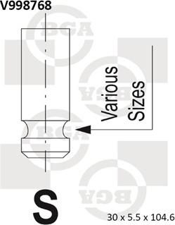 BGA V998768 - Випускний клапан autozip.com.ua