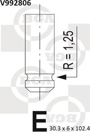 BGA V992806 - Впускний клапан autozip.com.ua