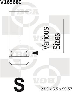 BGA V165680 - Впускний клапан autozip.com.ua