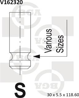 BGA V162320 - Впускний клапан autozip.com.ua