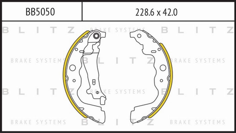 Blitz BB5050 - Комплект гальм, барабанний механізм autozip.com.ua