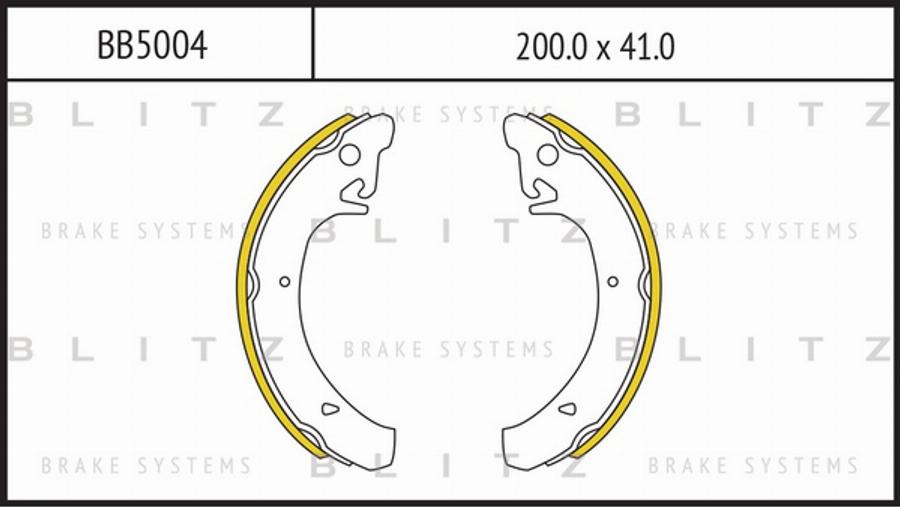 Blitz BB5004 - Комплект гальм, барабанний механізм autozip.com.ua