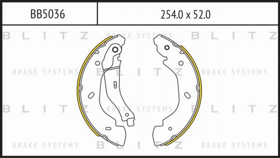 Blitz BB5036 - Комплект гальм, барабанний механізм autozip.com.ua