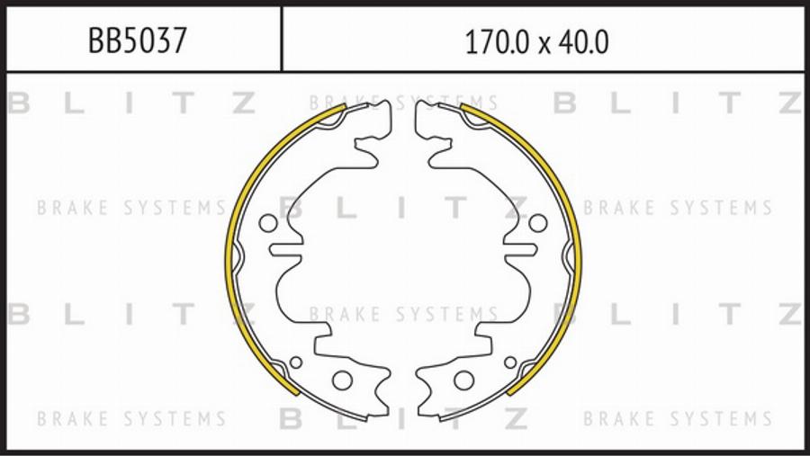 Blitz BB5037 - Комплект гальм, барабанний механізм autozip.com.ua