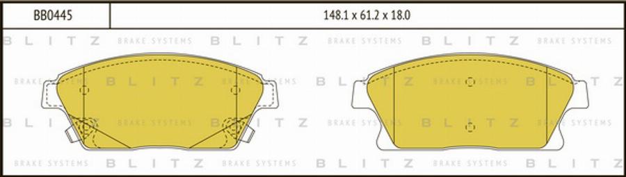 Blitz BB0445 - Гальмівні колодки, дискові гальма autozip.com.ua