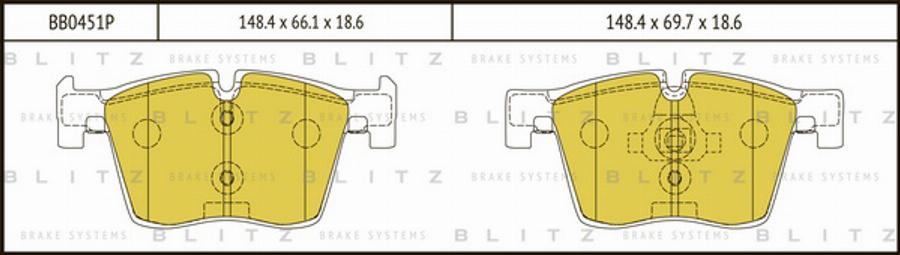 Blitz BB0451P - Гальмівні колодки, дискові гальма autozip.com.ua