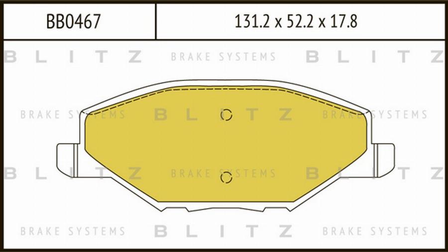 Blitz BB0467 - Гальмівні колодки, дискові гальма autozip.com.ua