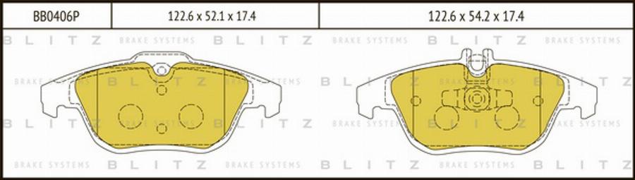 Blitz BB0406P - Гальмівні колодки, дискові гальма autozip.com.ua