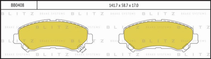 Blitz BB0408 - Гальмівні колодки, дискові гальма autozip.com.ua