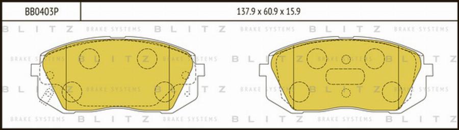 Blitz BB0403P - Гальмівні колодки, дискові гальма autozip.com.ua