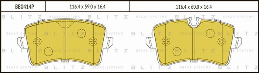 Blitz BB0414P - Гальмівні колодки, дискові гальма autozip.com.ua