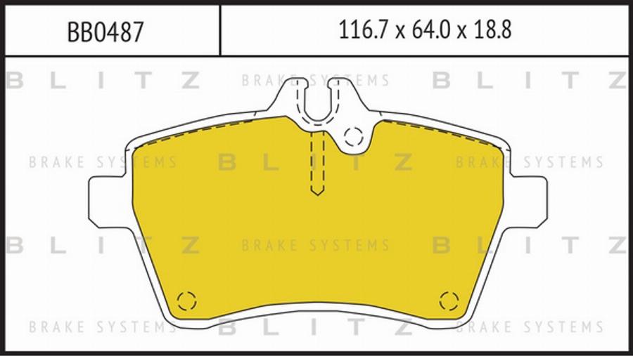 Blitz BB0487 - Гальмівні колодки, дискові гальма autozip.com.ua