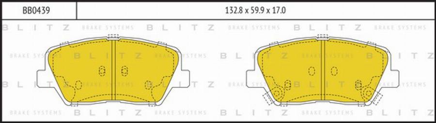 Blitz BB0439 - Гальмівні колодки, дискові гальма autozip.com.ua