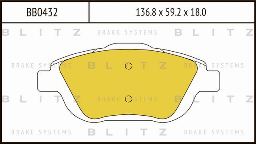 Blitz BB0432 - Гальмівні колодки, дискові гальма autozip.com.ua