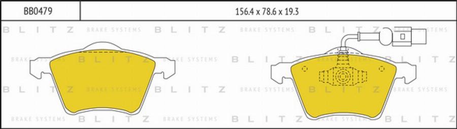 Blitz BB0479 - Гальмівні колодки, дискові гальма autozip.com.ua