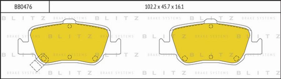 Blitz BB0476 - Гальмівні колодки, дискові гальма autozip.com.ua