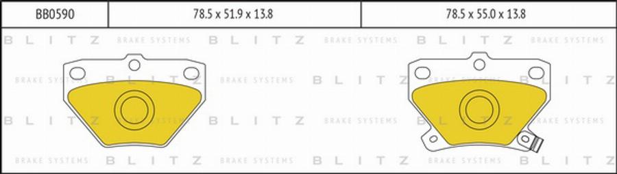 Blitz BB0590 - Гальмівні колодки, дискові гальма autozip.com.ua