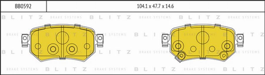 Blitz BB0592 - Гальмівні колодки, дискові гальма autozip.com.ua