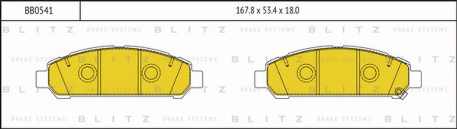 Blitz BB0541 - Гальмівні колодки, дискові гальма autozip.com.ua