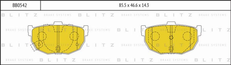 Blitz BB0542 - Гальмівні колодки, дискові гальма autozip.com.ua