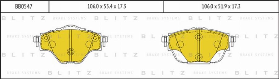 Blitz BB0547 - Гальмівні колодки, дискові гальма autozip.com.ua