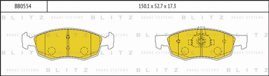 Blitz BB0554 - Гальмівні колодки, дискові гальма autozip.com.ua