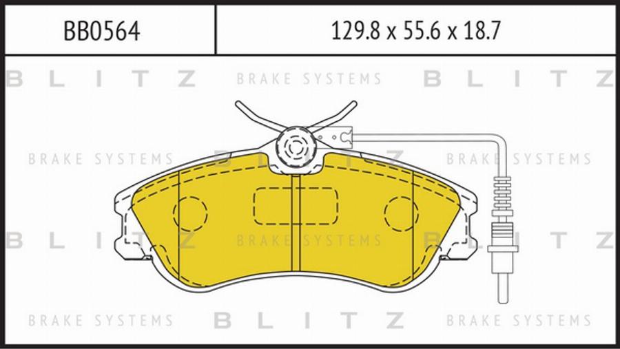 Blitz BB0564 - Гальмівні колодки, дискові гальма autozip.com.ua