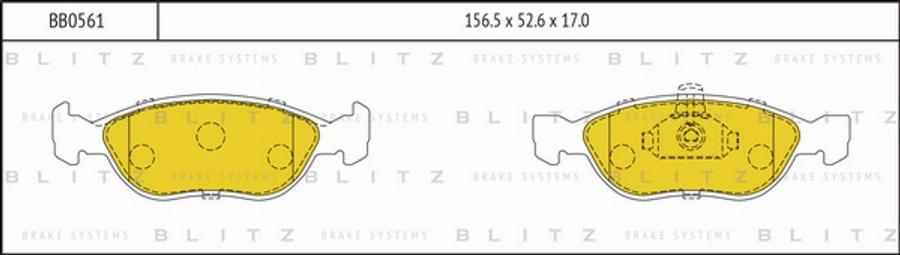 Blitz BB0561 - Гальмівні колодки, дискові гальма autozip.com.ua