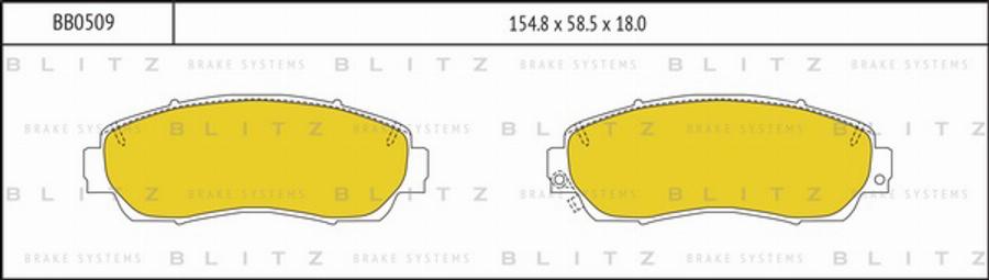 Blitz BB0509 - Гальмівні колодки, дискові гальма autozip.com.ua